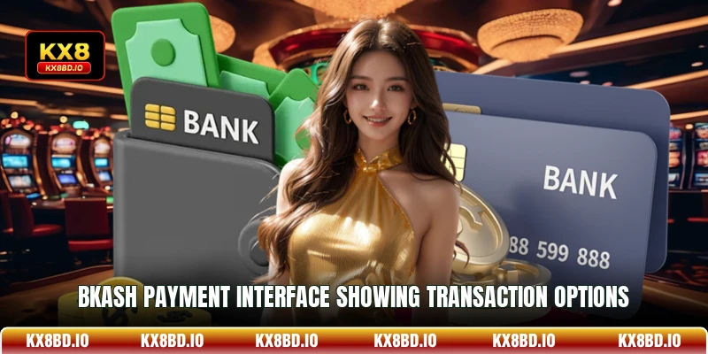BKASH payment interface showing transaction options