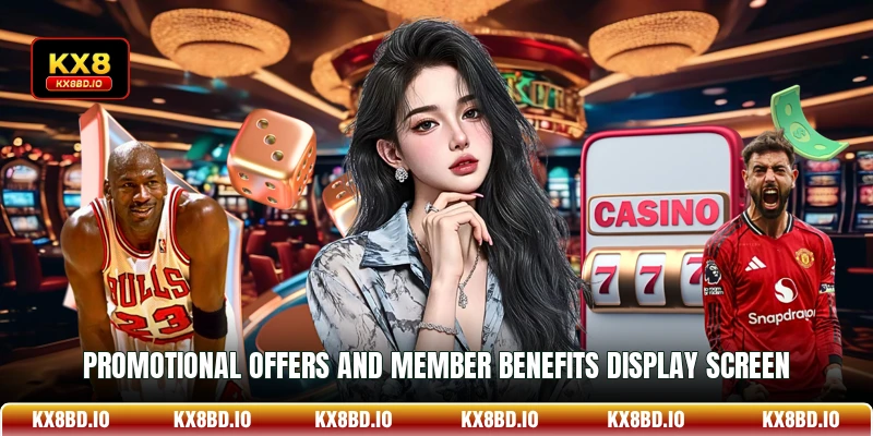Promotional offers and member benefits display screen