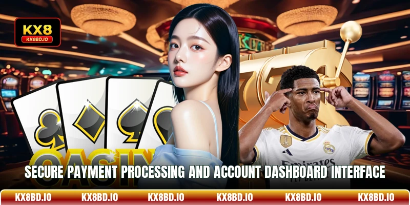 Secure payment processing and account dashboard interface