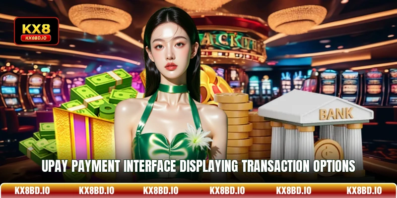 UPAY payment interface displaying transaction options